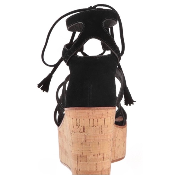 FRYE Heather Gladiator Platform Wedges in Black! - Picture 4 of 7